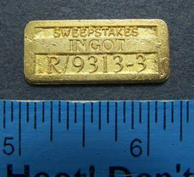 sweepstakes ingot r/9313-3|READERS DIGEST SWEEPSTAKES GOLD INGOT R/9313.
